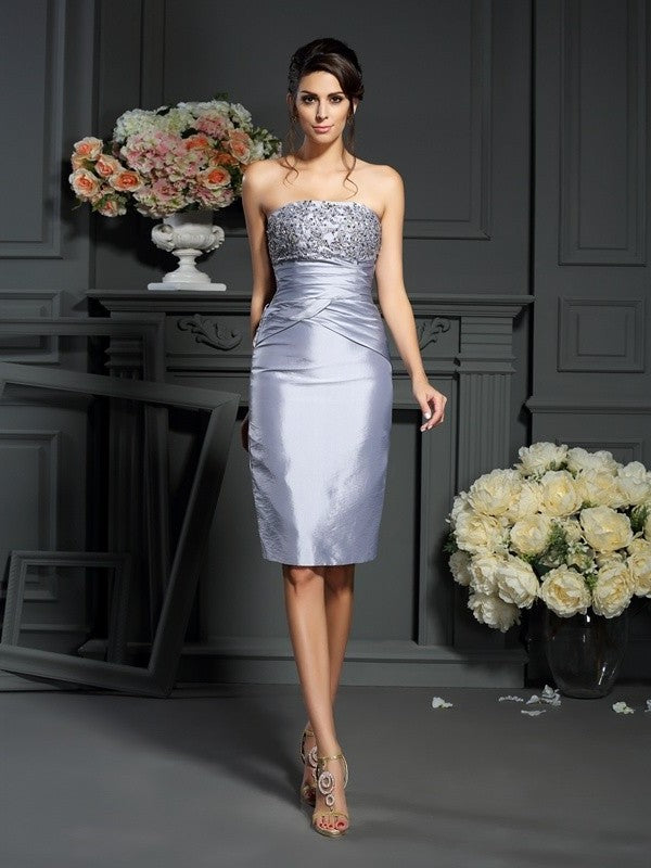 Sheath/Column Sweetheart Sleeveless Short Taffeta Mother of the Bride Dresses DFP0007344