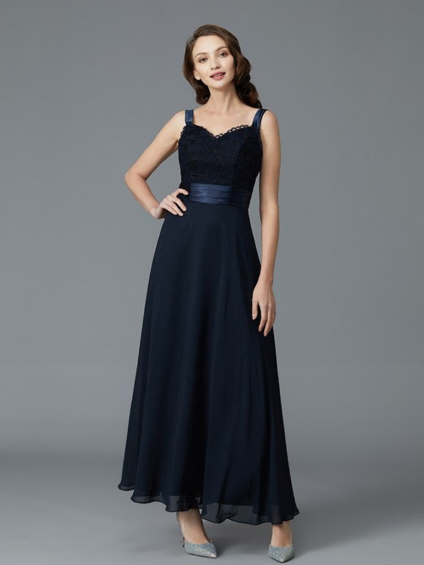 A-Line/Princess Sweetheart Sleeveless Chiffon Ankle-Length Mother of the Bride Dresses DFP0007236