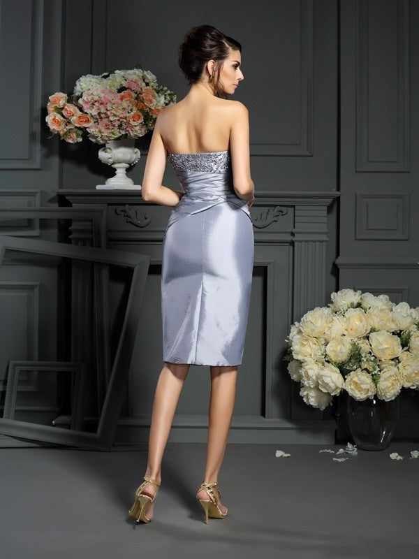 Sheath/Column Sweetheart Sleeveless Short Taffeta Mother of the Bride Dresses DFP0007344