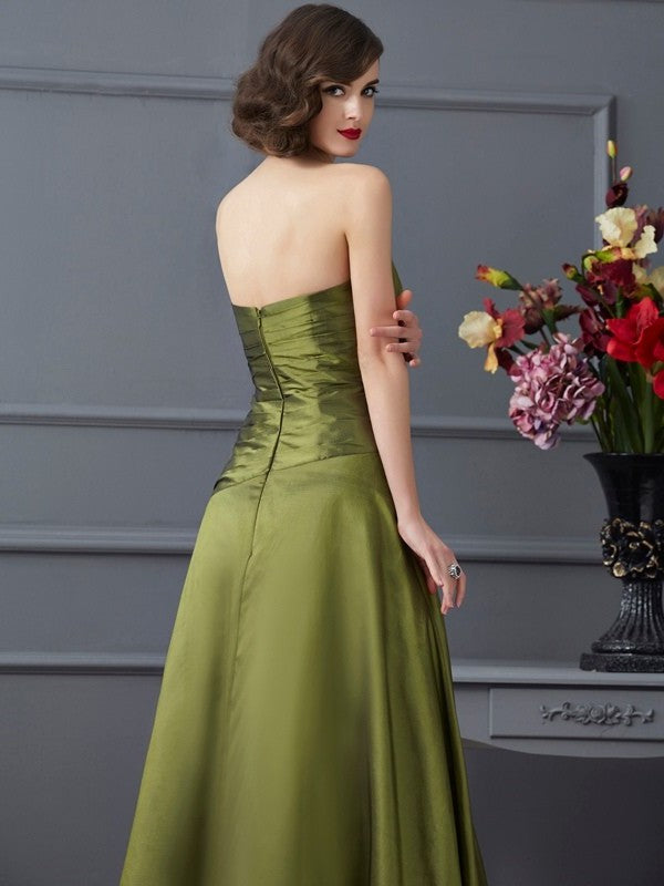 A-Line/Princess Strapless Sleeveless Beading Long Taffeta Mother of the Bride Dresses DFP0007350