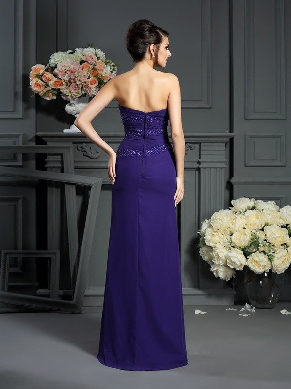 A-Line/Princess Sweetheart Beading Sleeveless Long Chiffon Mother of the Bride Dresses DFP0007412