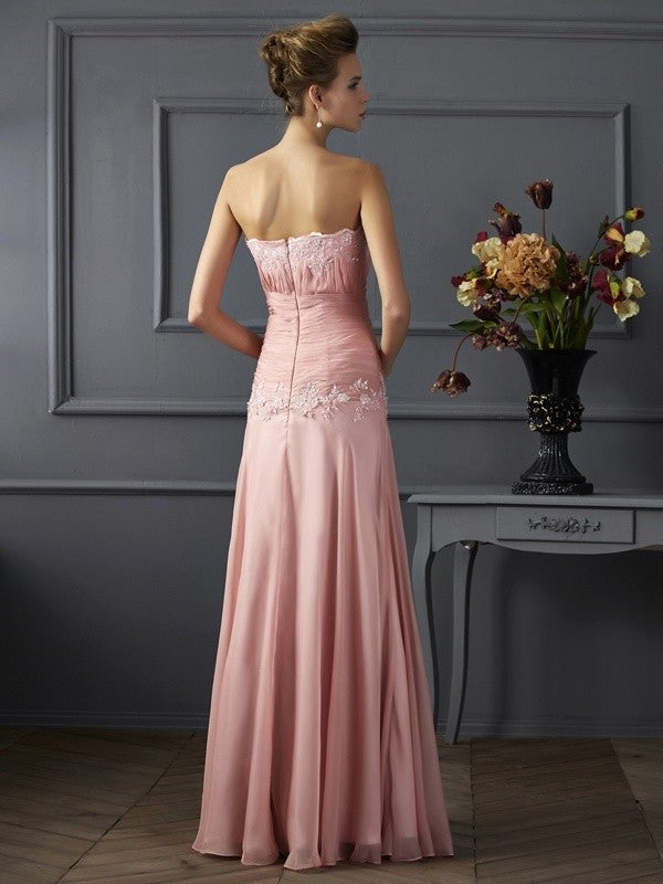 A-Line/Princess Sweetheart Sleeveless Applique Long Chiffon Mother of the Bride Dresses DFP0007226