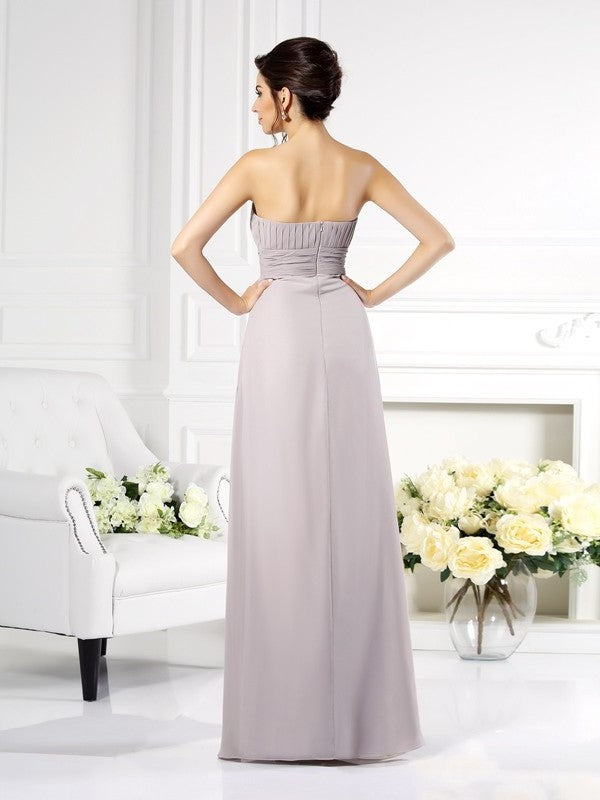 A-Line/Princess Strapless Beading Sleeveless Long Chiffon Mother of the Bride Dresses DFP0007376