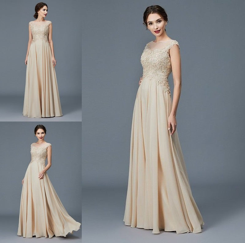 A-Line/Princess Scoop Sleeveless Ruffles Chiffon Floor-Length Mother of the Bride Dresses DFP0007103