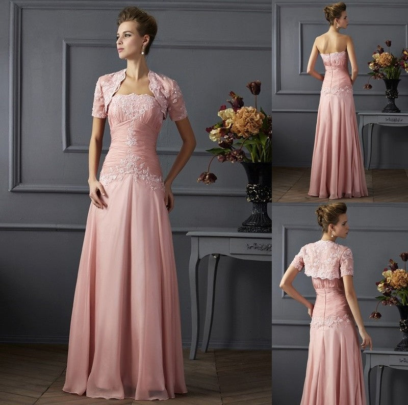 A-Line/Princess Sweetheart Sleeveless Applique Long Chiffon Mother of the Bride Dresses DFP0007226