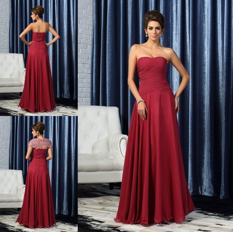 A-Line/Princess Sweetheart Ruched Sleeveless Long Chiffon Mother of the Bride Dresses DFP0007444